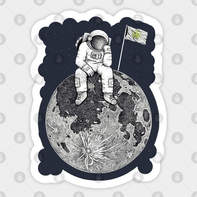 BORED ASTRONAUT Sticker by zackdesigns